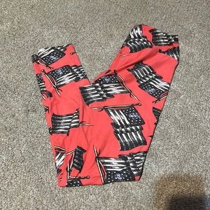 Lularoe American flag girl’s one size leggings